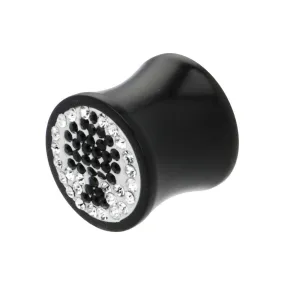 00 Gauge Crystal Black Spade Saddle Plug