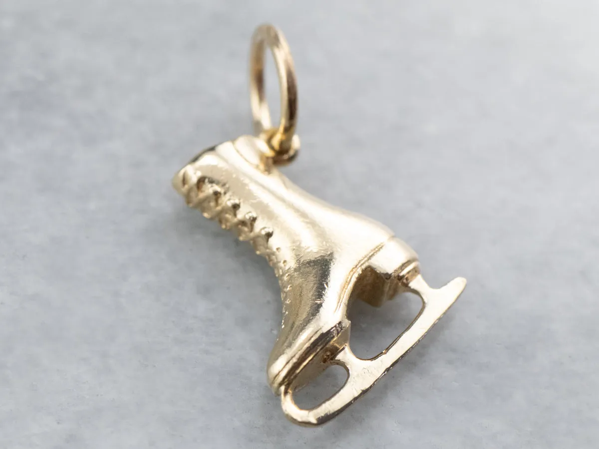 14K Gold Ice Skate Charm