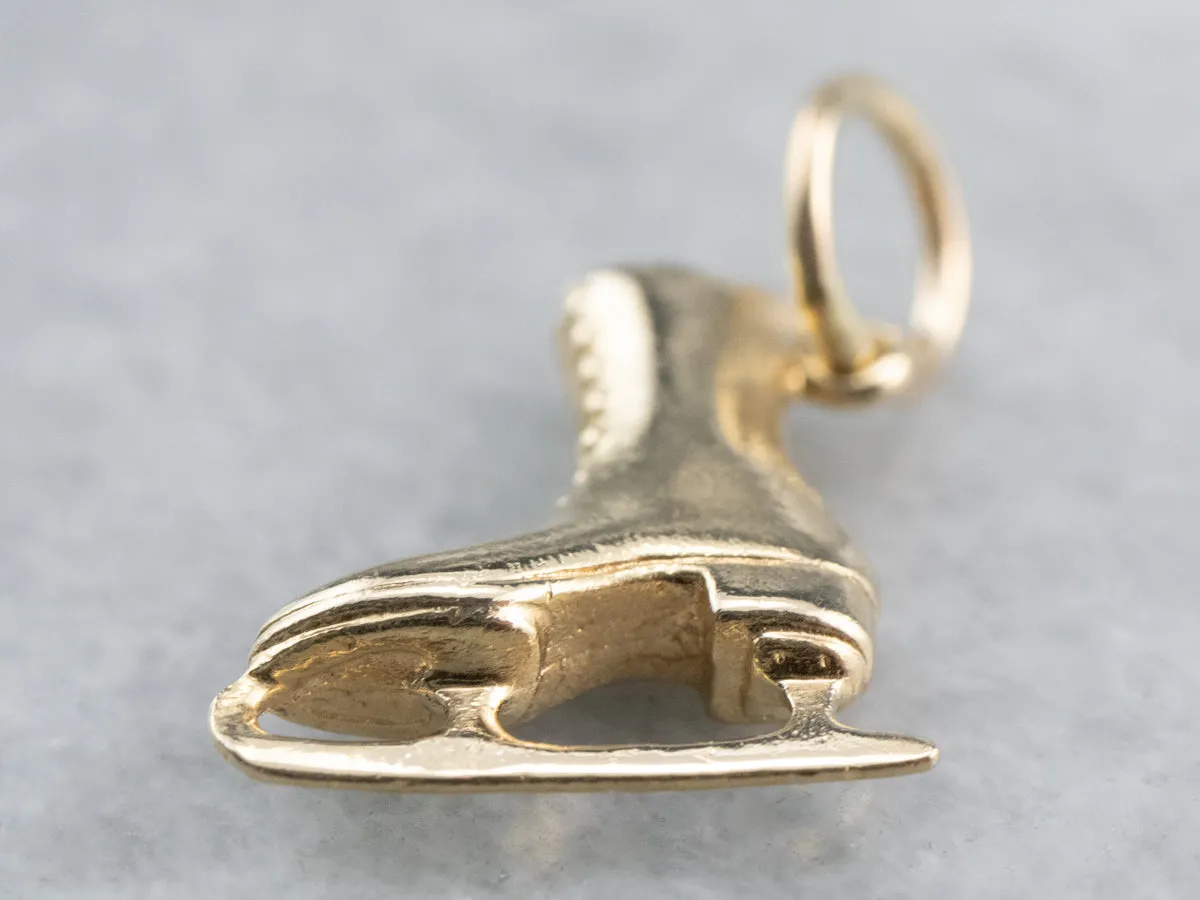 14K Gold Ice Skate Charm