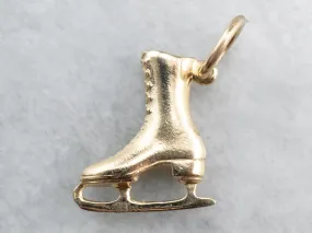 14K Gold Ice Skate Charm