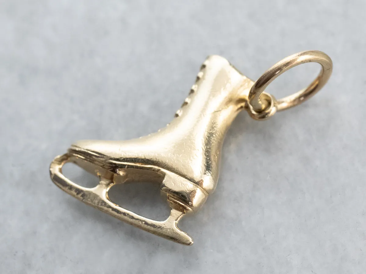 14K Gold Ice Skate Charm