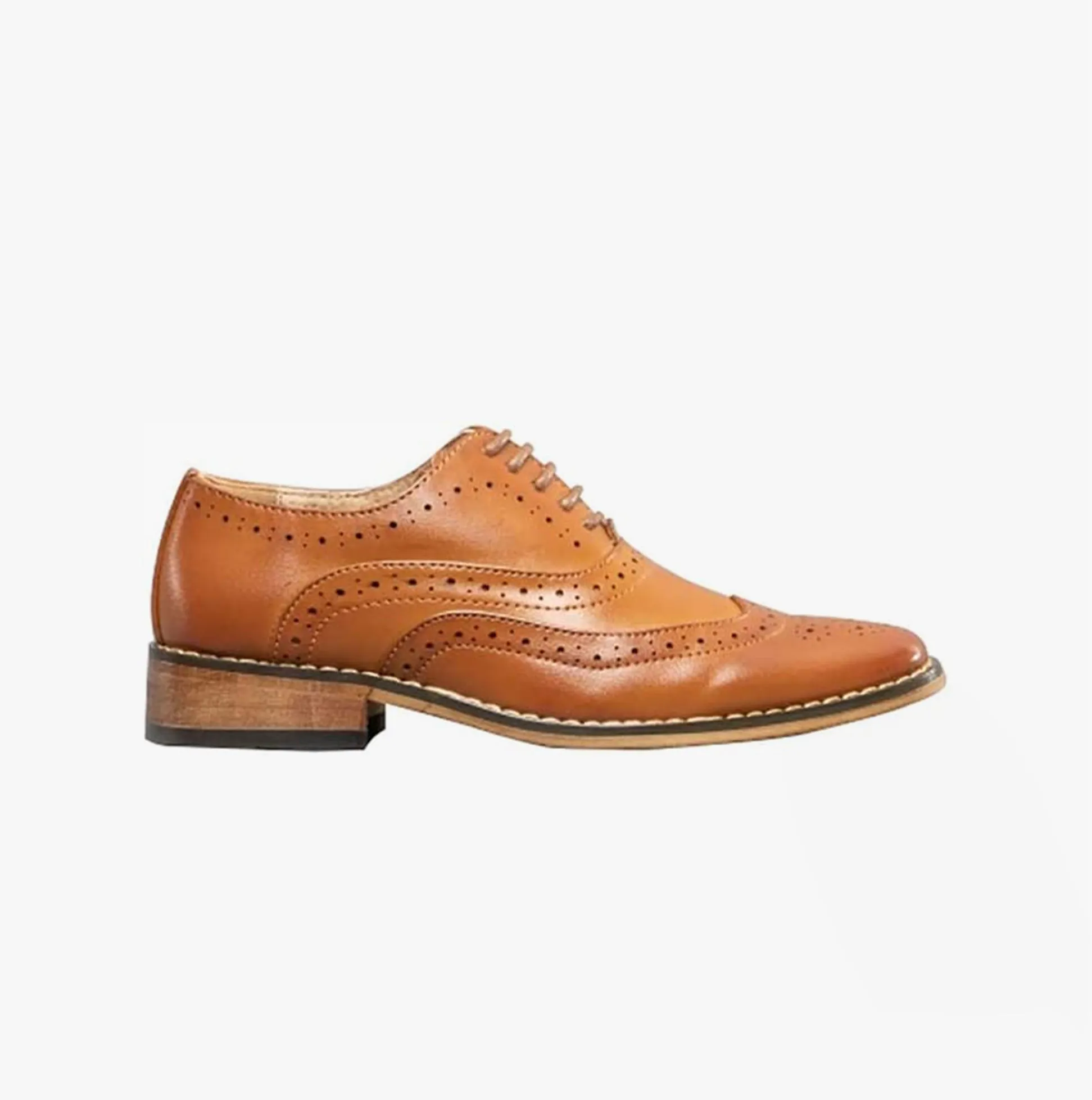 5 Eyelet Boys Brogue Oxford Shoes Brown