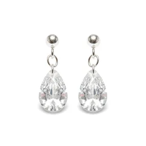 925 Sterling Silver Crystal Teardrop Earrings