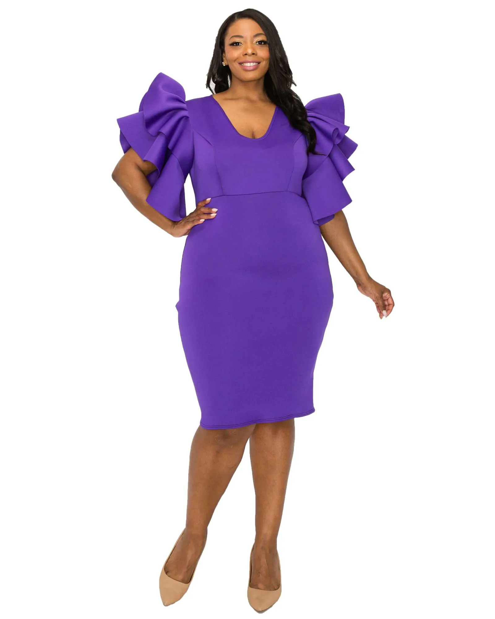 Aaliyah Statement Dress | Purple