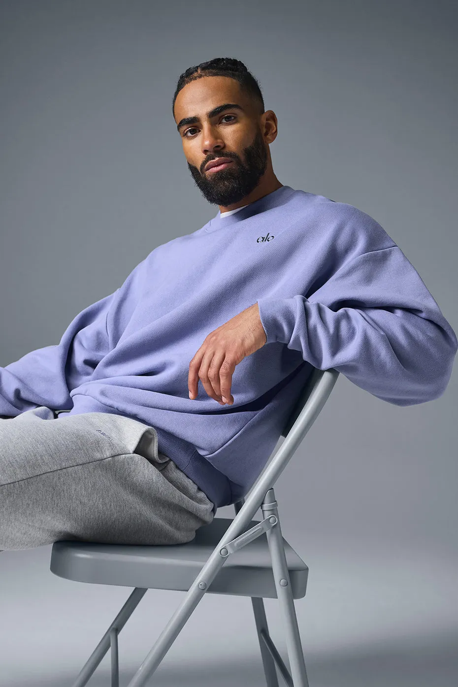 Accolade Crew Neck Pullover - Lilac Blue