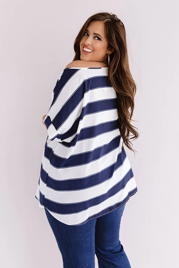 Act Casual Shift Top In Navy Curves