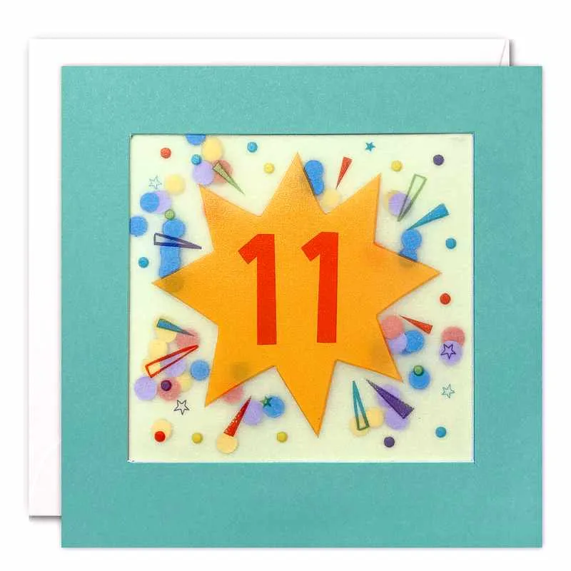 Age 11 Star Paper Shakies Card