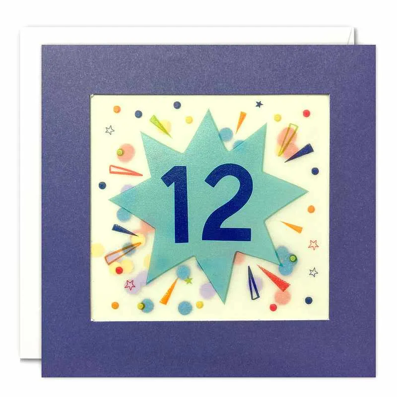 Age 12 Star Paper Shakies Card