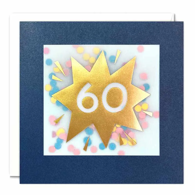 Age 60 Star Paper Shakies Card