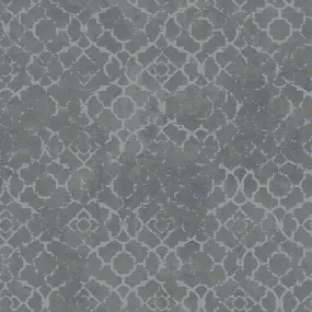 Aged Quatrefoil Grey/Silver Wallpaper from the Emporium Collection