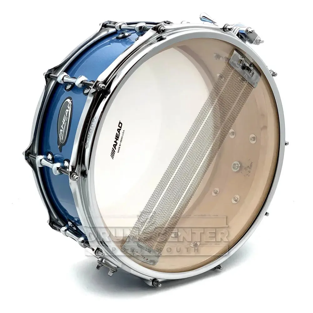 Ahead Steam Bent 1-ply Maple Snare Drum 14x6 Custom Porcaro Blue Finish