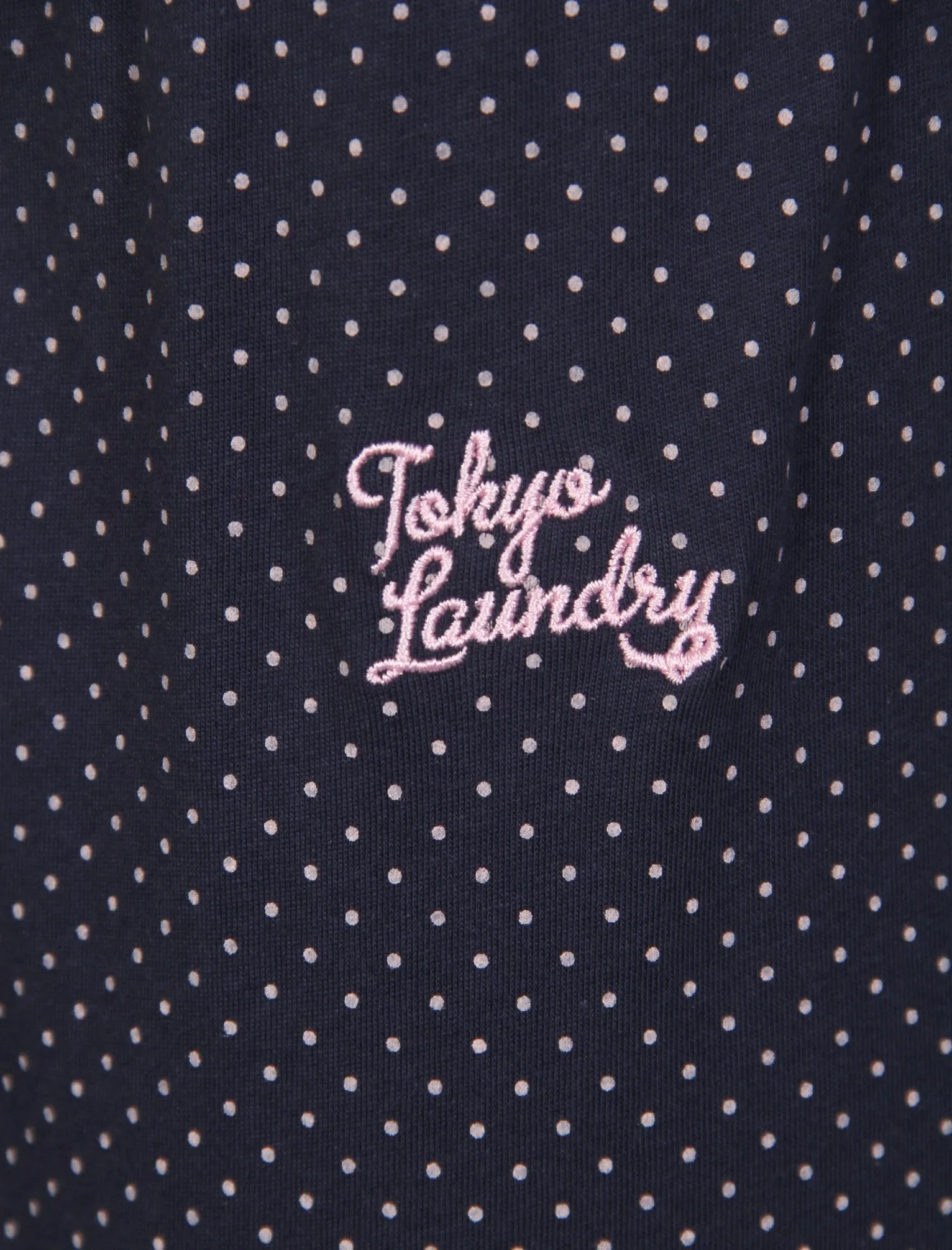 Amelie Polkadot Print Cotton Lounge Pants in Navy - Tokyo Laundry