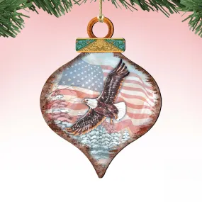 American Eagle Drop Wooden Ornaments by G. DeBrekht - American Christmas Decor - 8035216