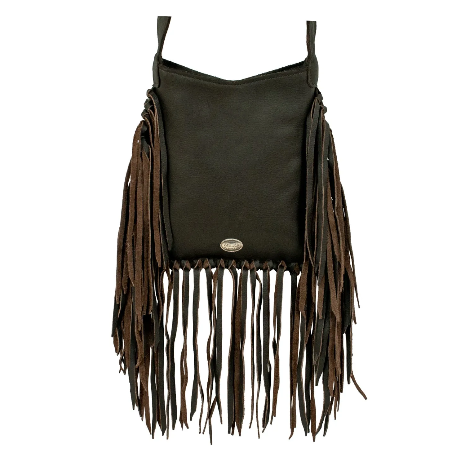 American West Womens Fringed Cowgirl 7in Pony Hair-On Leather Crossbody Bag