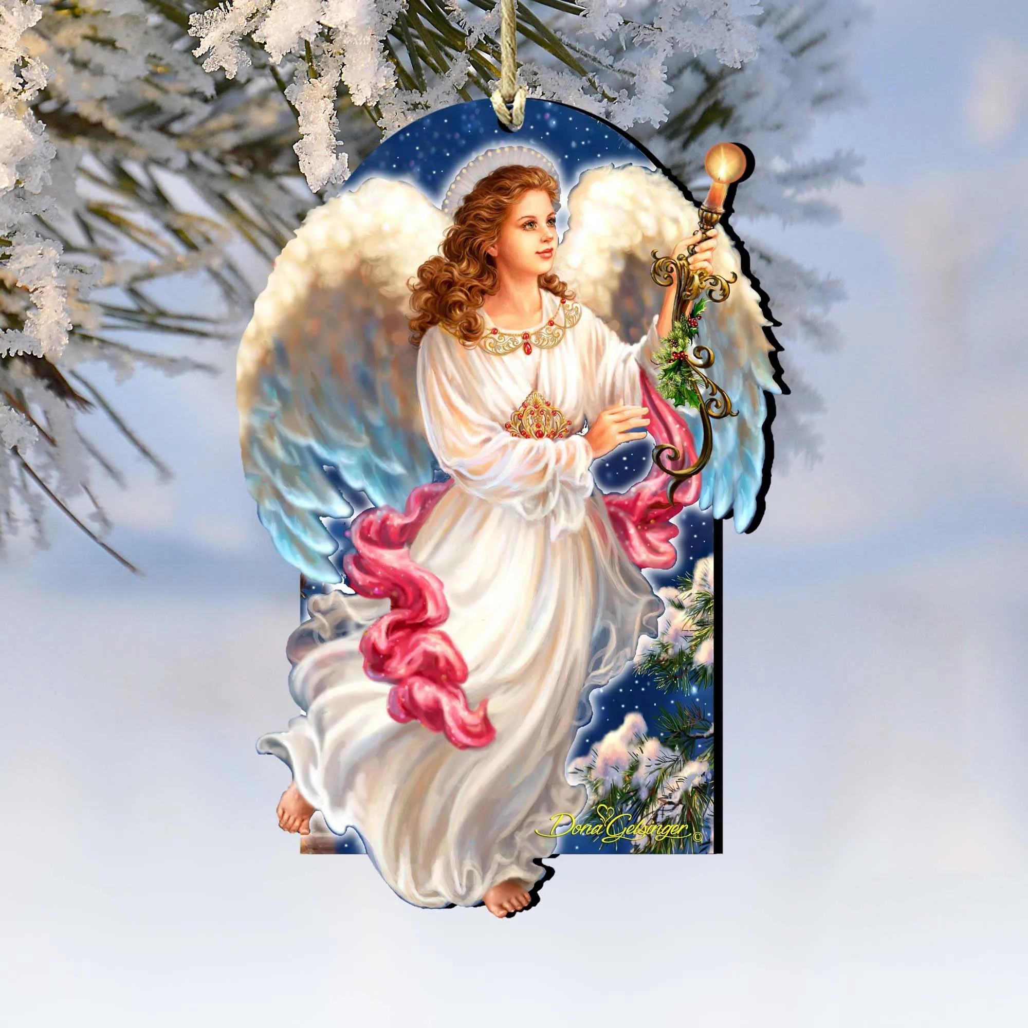 Angel of the Light Wooden Ornaments by Gelsinger - Nativity Holiday Decor - 8161036-1322