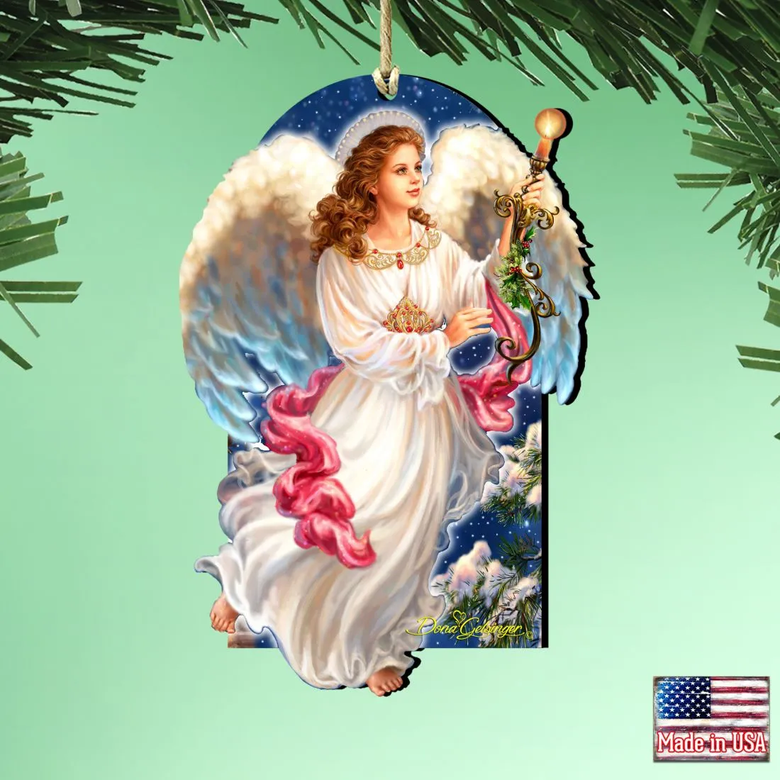 Angel of the Light Wooden Ornaments by Gelsinger - Nativity Holiday Decor - 8161036-1322