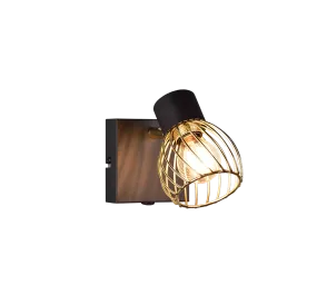 Ardon Wall/Ceiling Spotlight - Black & Gold