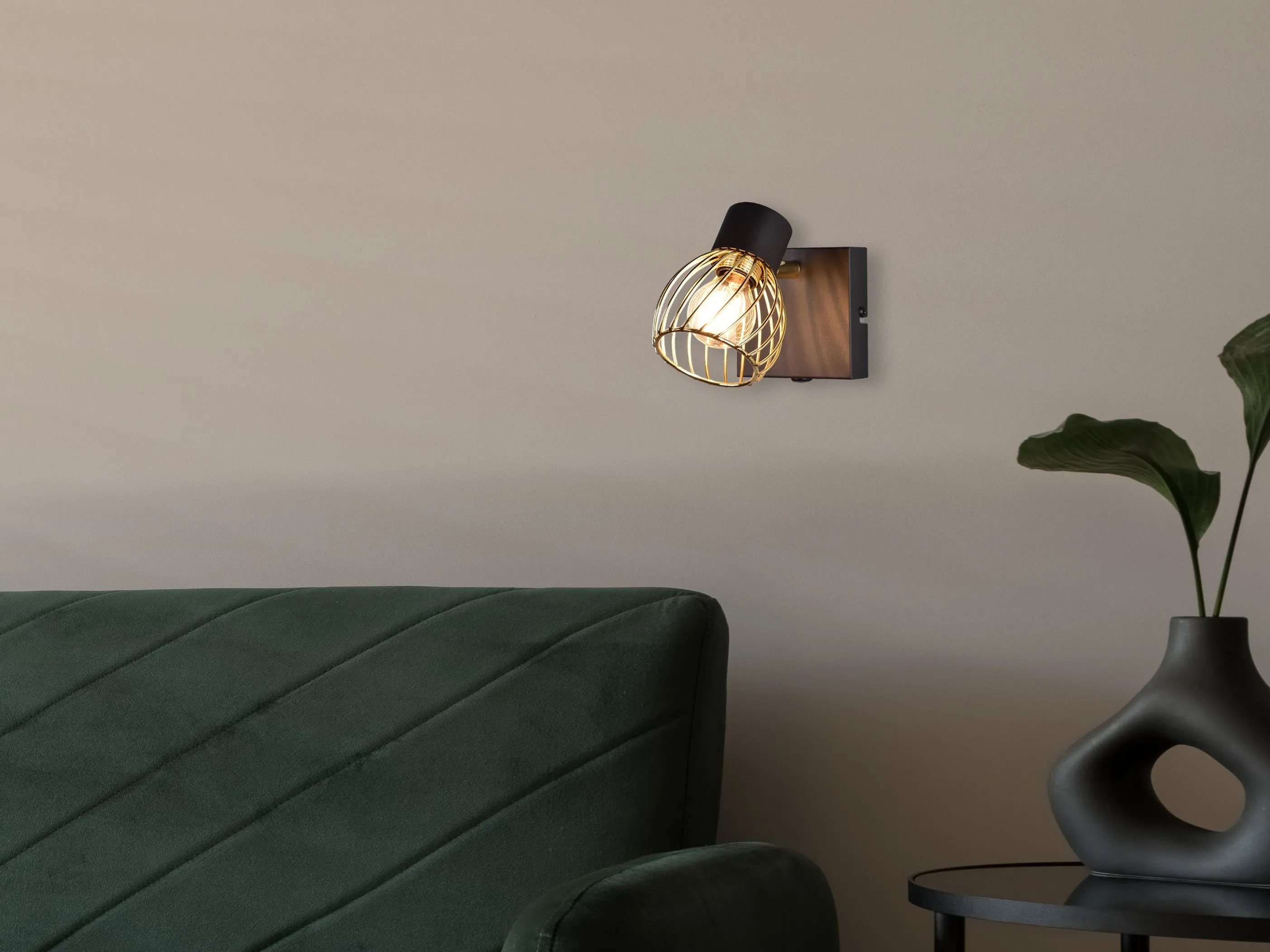 Ardon Wall/Ceiling Spotlight - Black & Gold