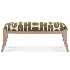 Arielle Bench, Olive/White