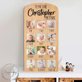 Baby First Birthday Sign - One year Baby - Milestone photo Board - 12 Months baby Collage Sign - Baby Photo Frame - 310323