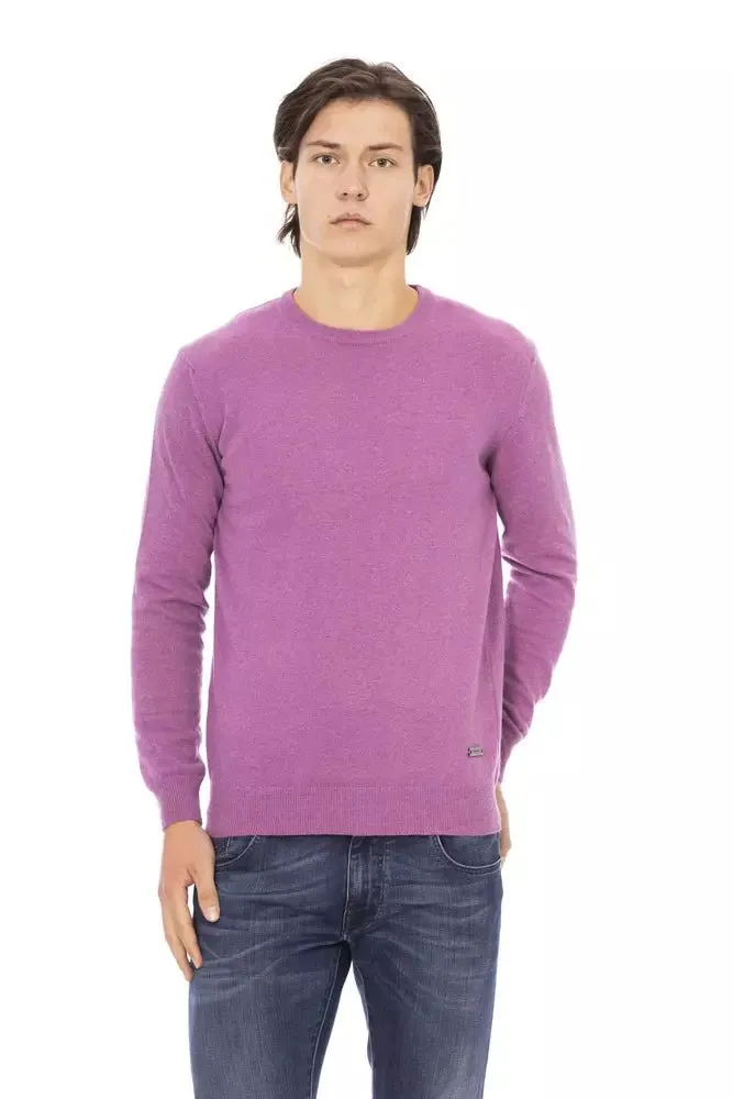 Baldinini Trend Purple Wool Men Sweater