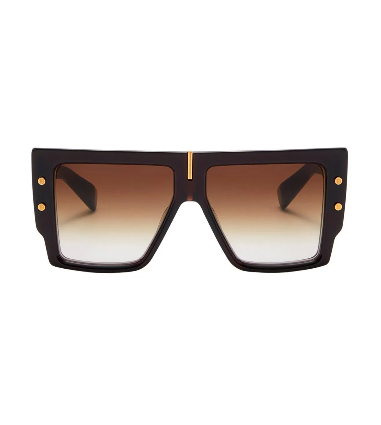 Balmain Unisex Brown Gradient Square Sunglasses