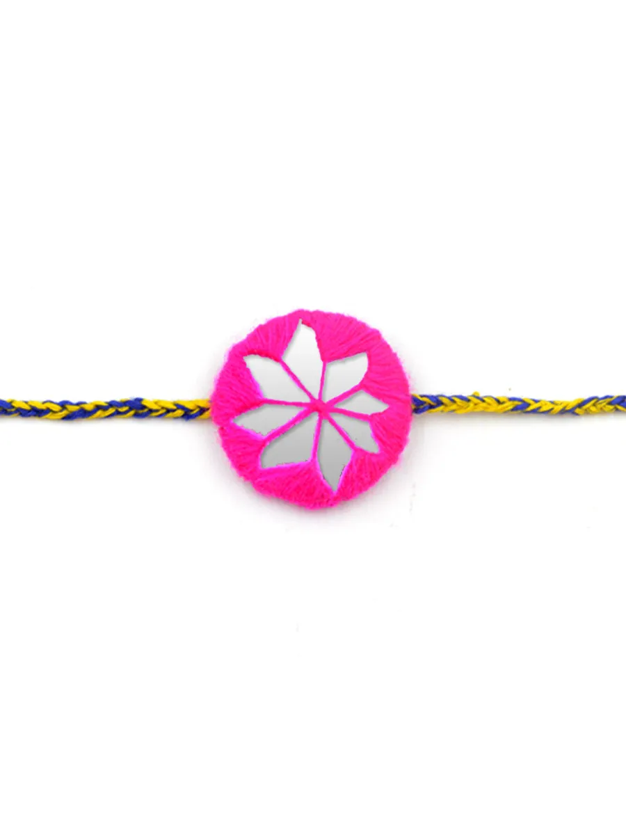 Bandhan Hand-Embroidered Rakhi (Pink)