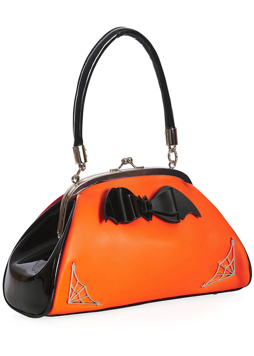 Banned Old Hallows Eve Spiderweb Bag Orange