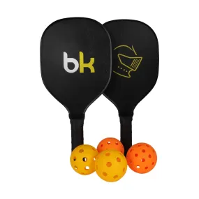 Bk Ebony Wooden Pickle Ball Paddle Set