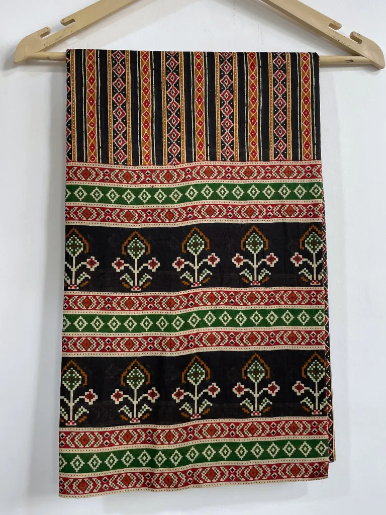 Black Kalamkari Cotton Dupatta