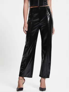 Black Monica Faux Leather Pants