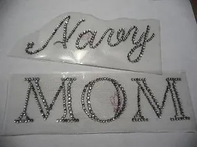 Bling Navy Mom Iron On Hot Fix Rhinestone Bling Transfer Motif