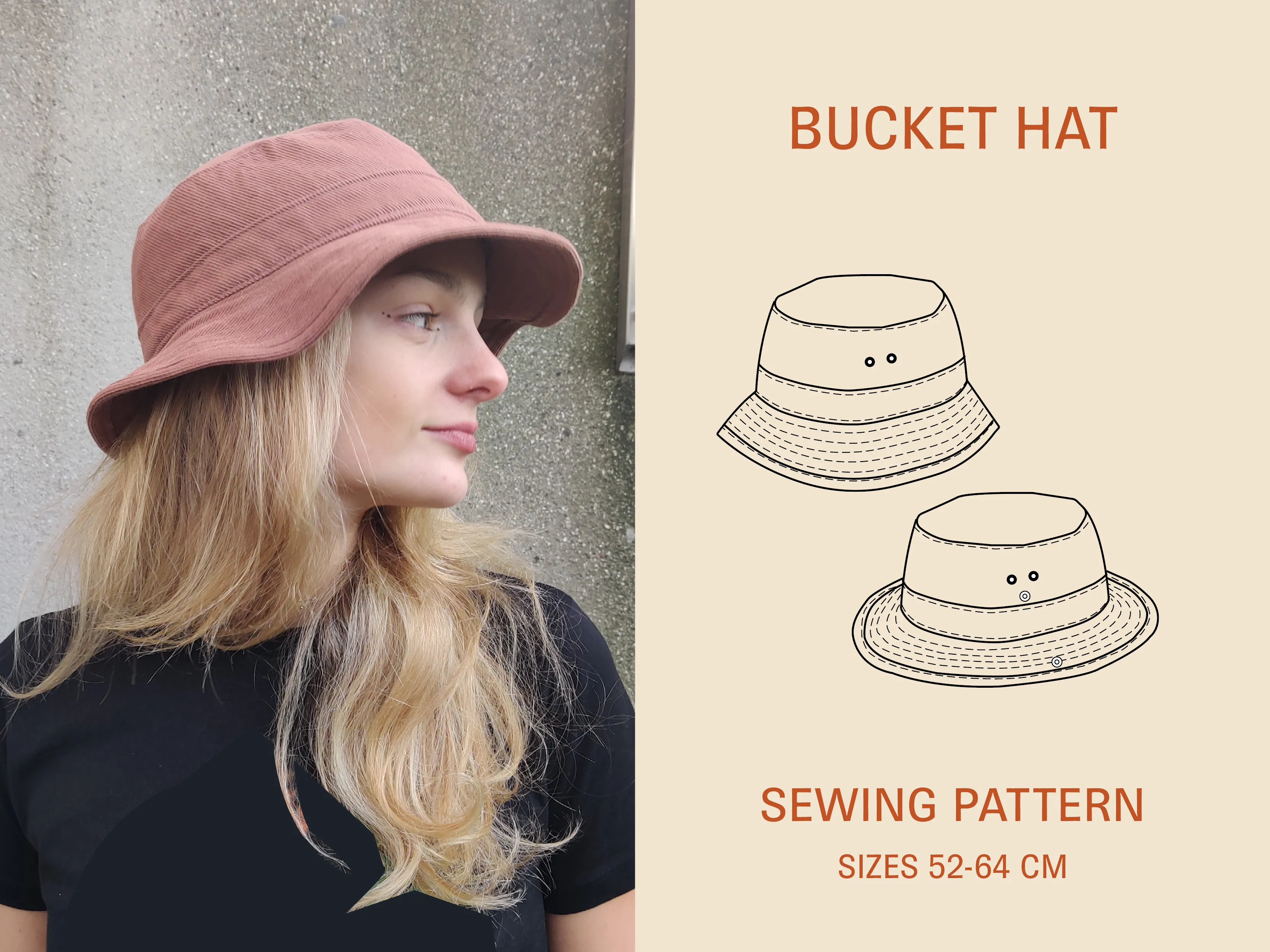 Bucket Hat- Printed pattern