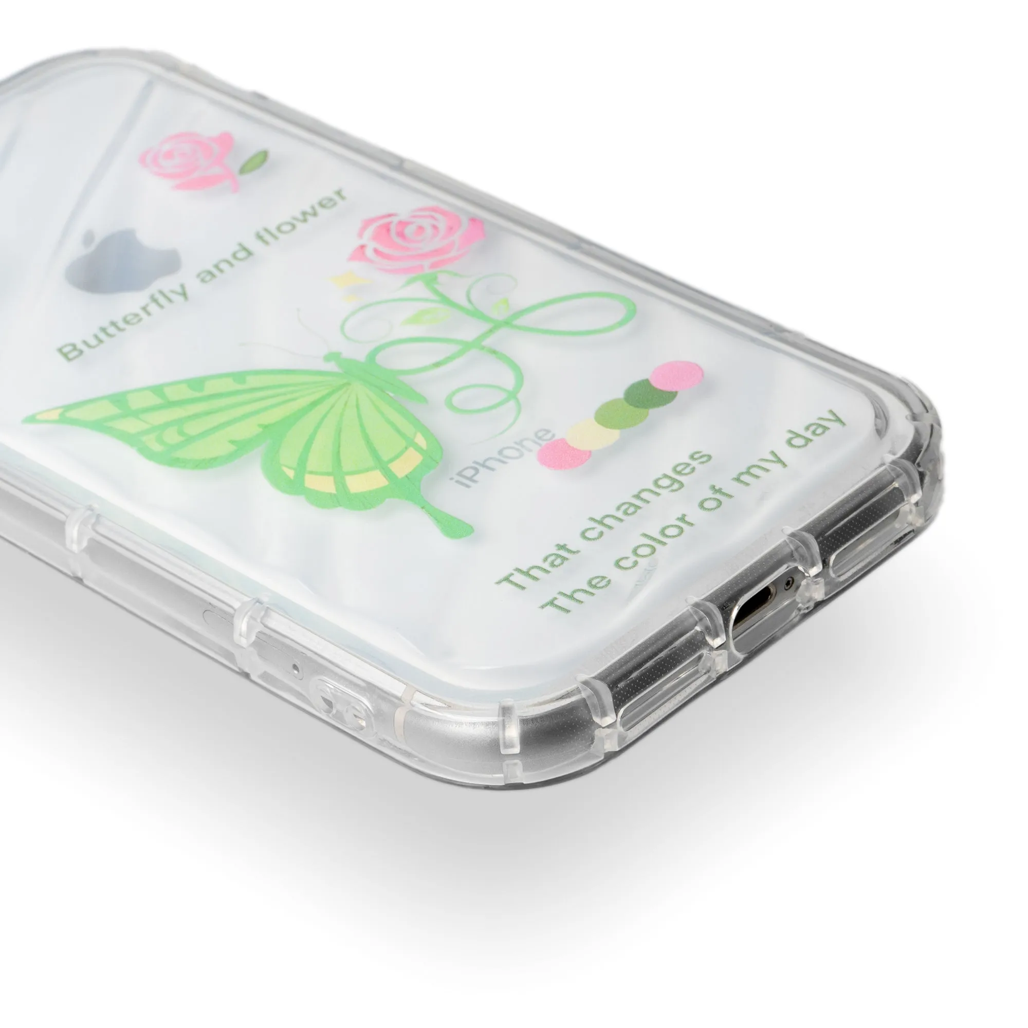 Butterfly Printed Transparent Back Cover for Apple iPhone 14