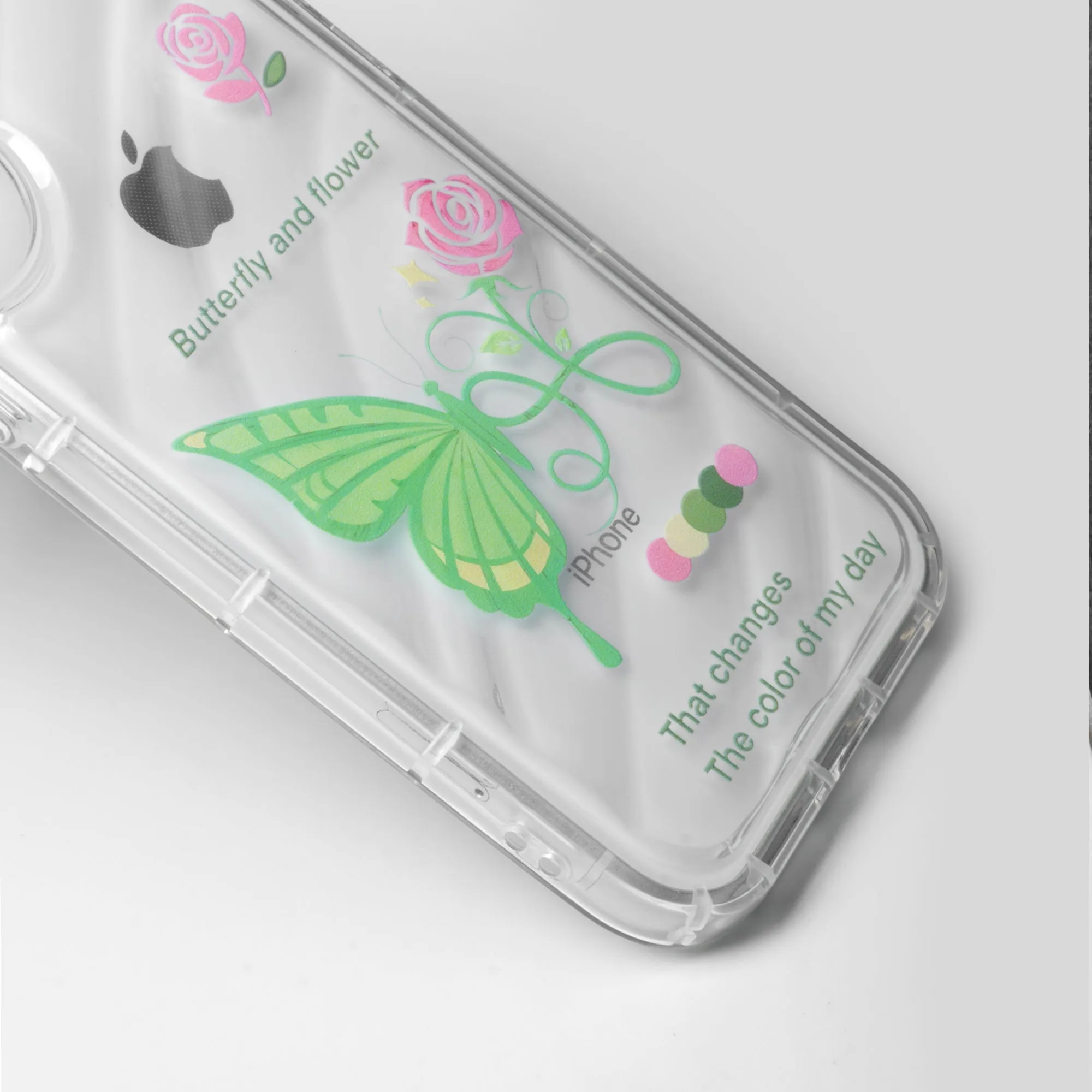 Butterfly Printed Transparent Back Cover for Apple iPhone 14