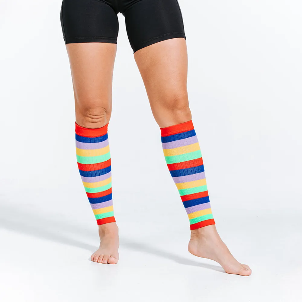 Calf Sleeves, Multicolor Stripe