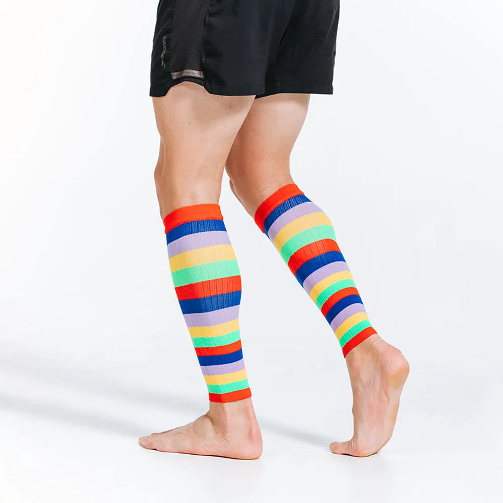 Calf Sleeves, Multicolor Stripe