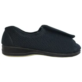 Cipriata Velcro Wide Fit Slippers - Terry - Navy