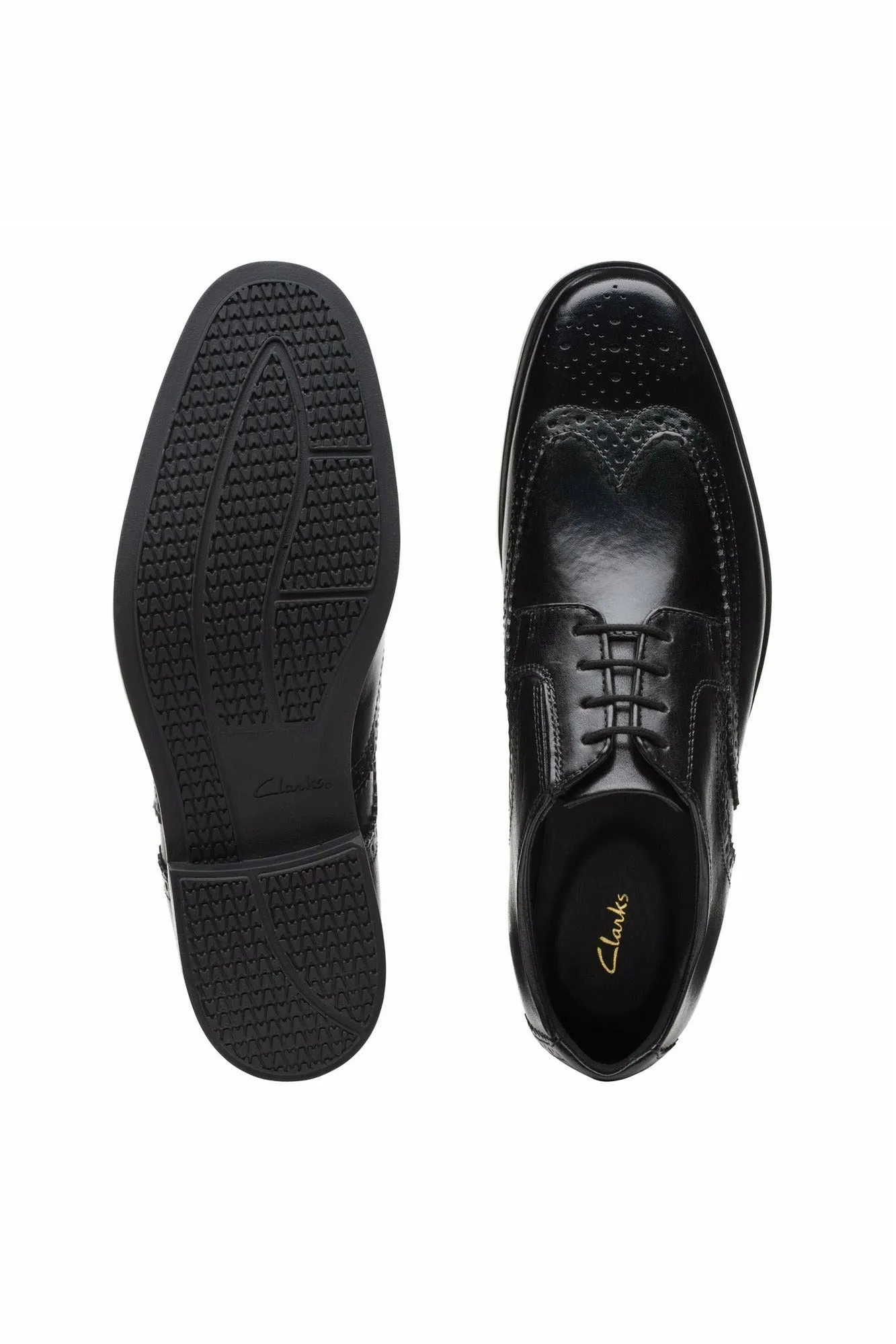 Clarks Howard Wing black leather