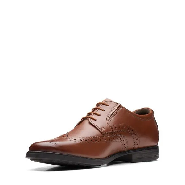 CLARKS HOWARD WING-DARK TAN