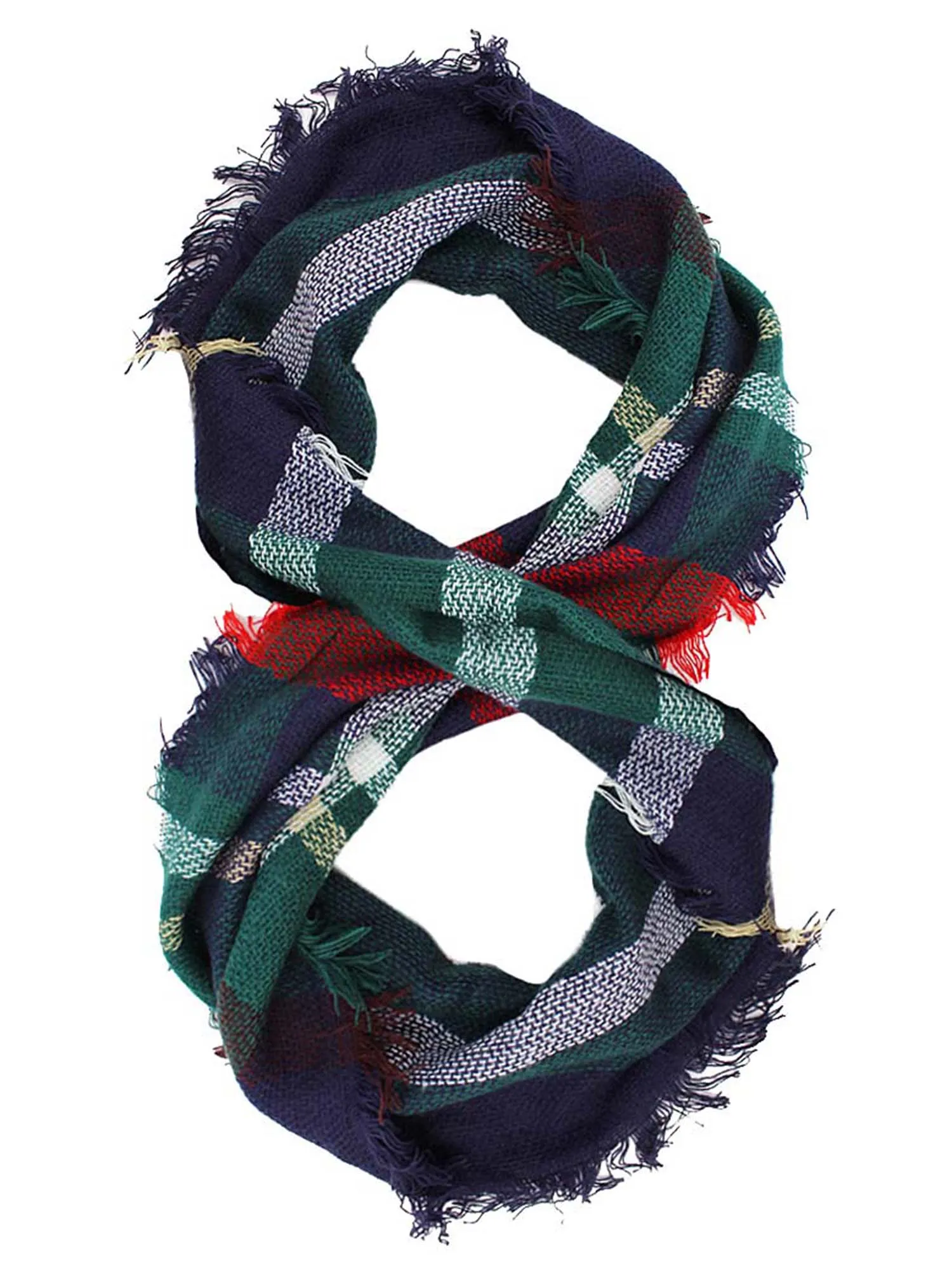 Classic Plaid Print Lightweight Circle Infinity Scarf