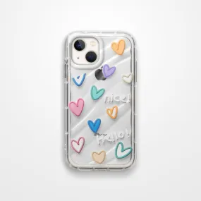 Colorful Hearts Printed Transparent Back Cover for Apple iPhone 14 Plus