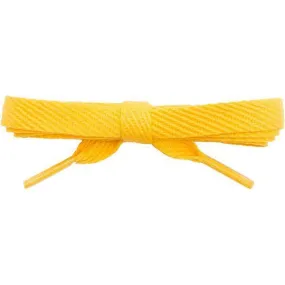 Cotton Flat 3/8 Laces Custom Length with Tip - Gold (1 Pair Pack) Shoelaces