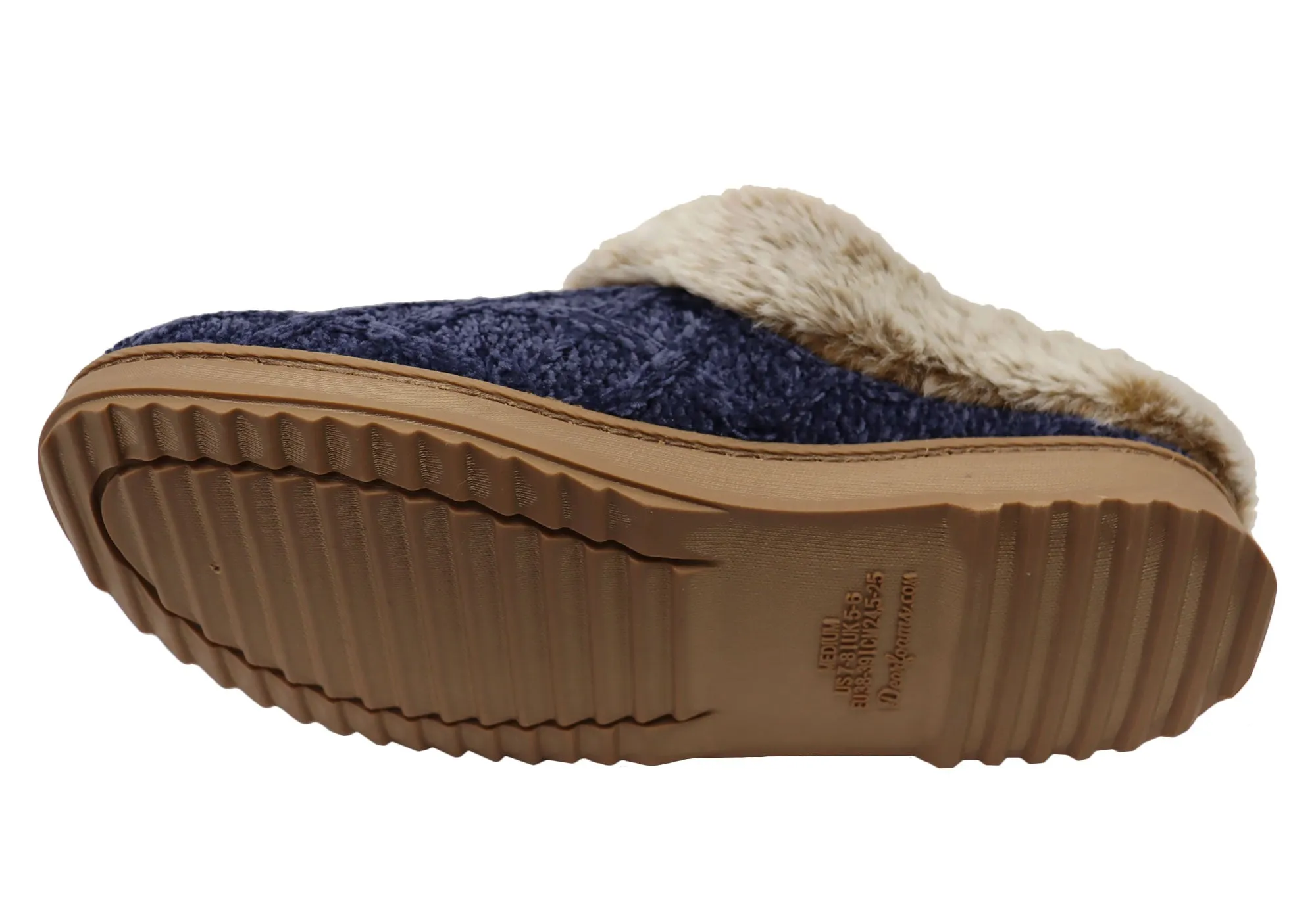 Dearfoams Womens Comfortable Hannah Chenille Knit Clog Slippers