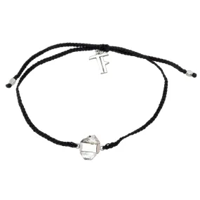 DIAMOND QUARTZ CRYSTAL BRACELET - BLACK - SILVER