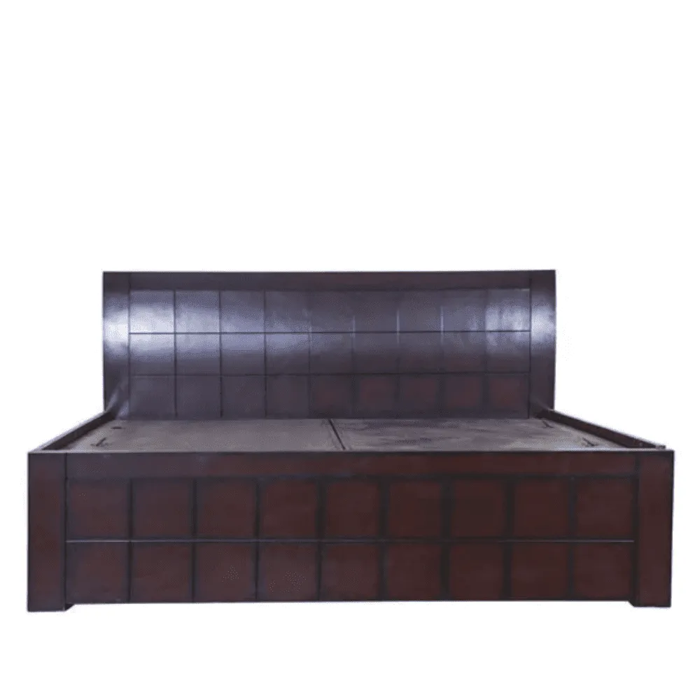 Ellis Wooden Bed with Storage in Brown Finish