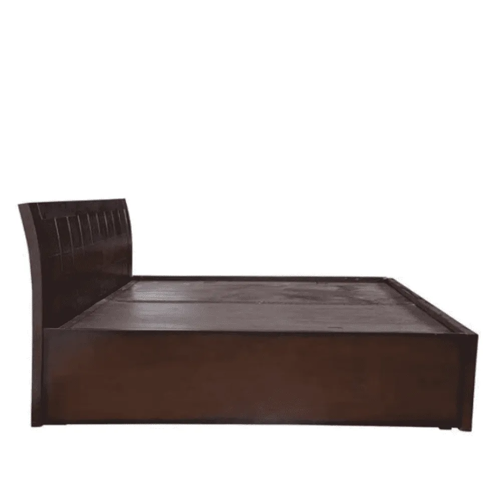 Ellis Wooden Bed with Storage in Brown Finish