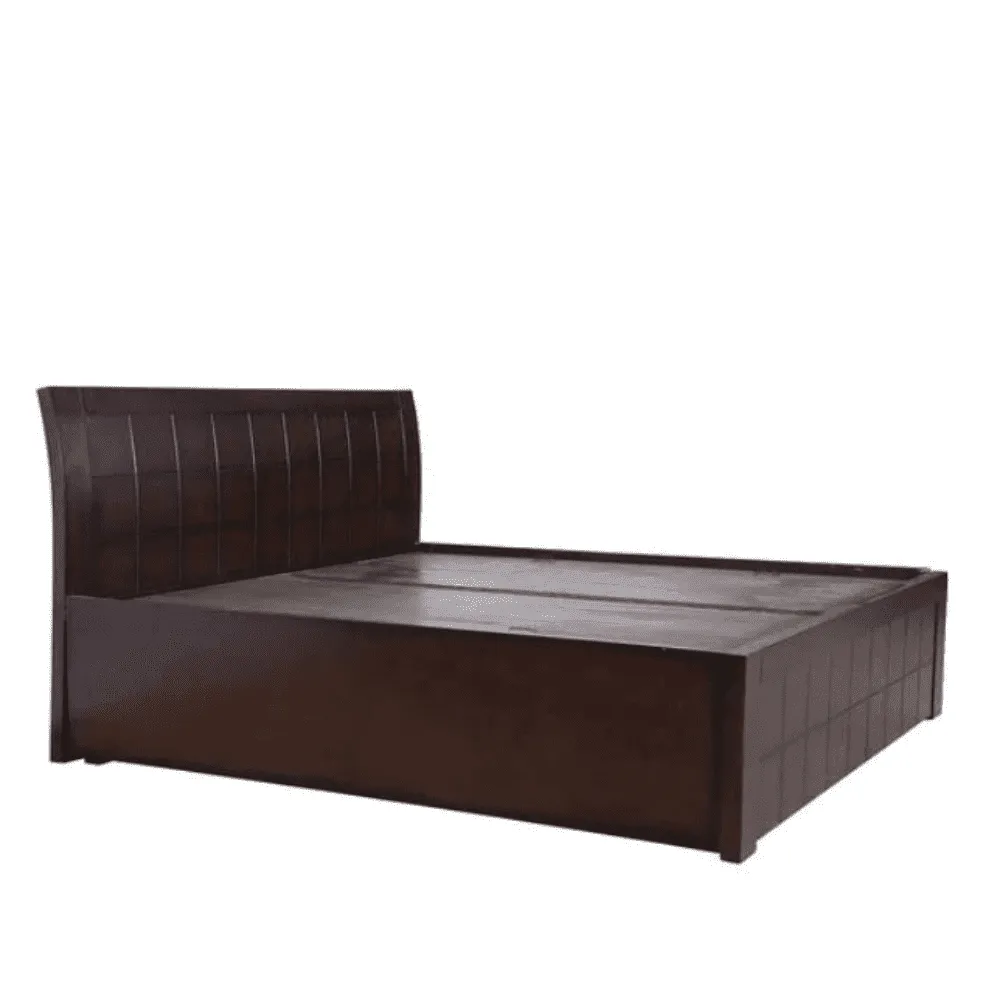 Ellis Wooden Bed with Storage in Brown Finish