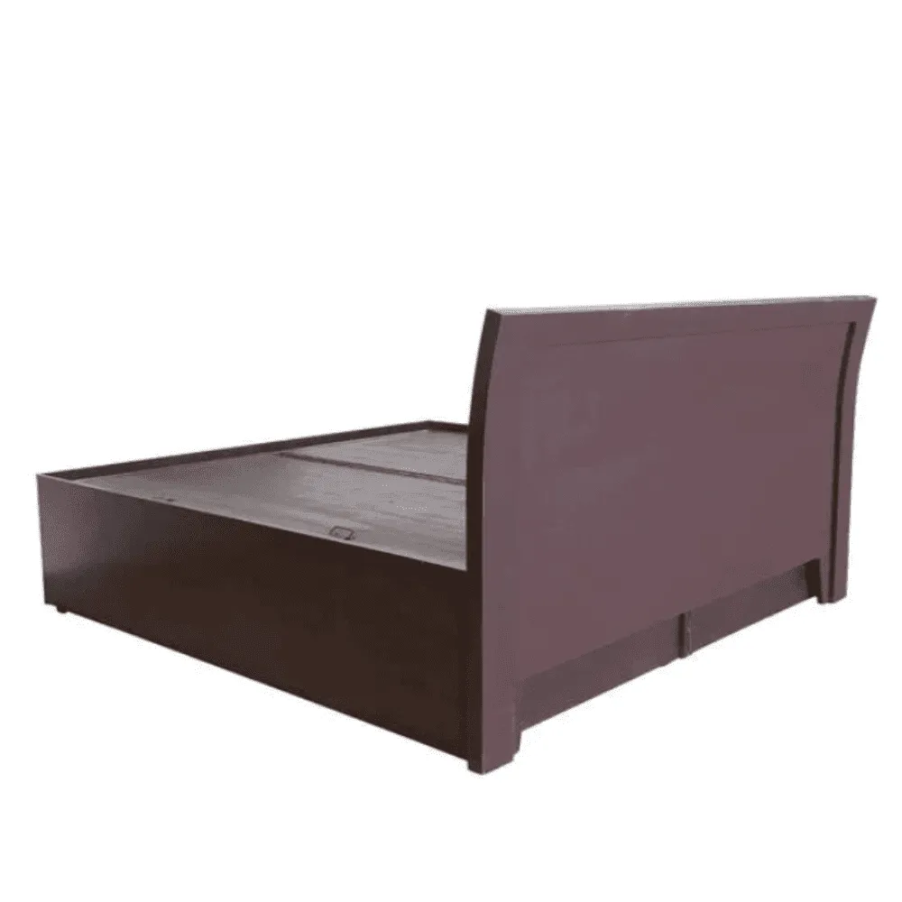 Ellis Wooden Bed with Storage in Brown Finish