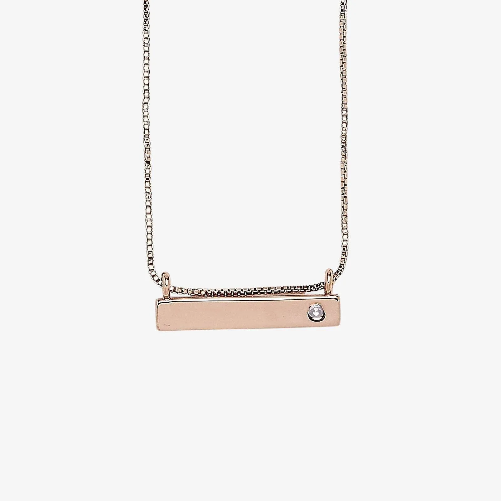 Engravable Bar Birthstone Necklace